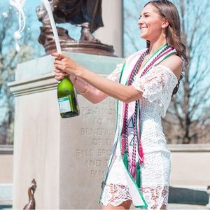 Crochet Lace Overlay Off-Shoulder Dress